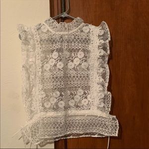 Lace poncho style top NWOT